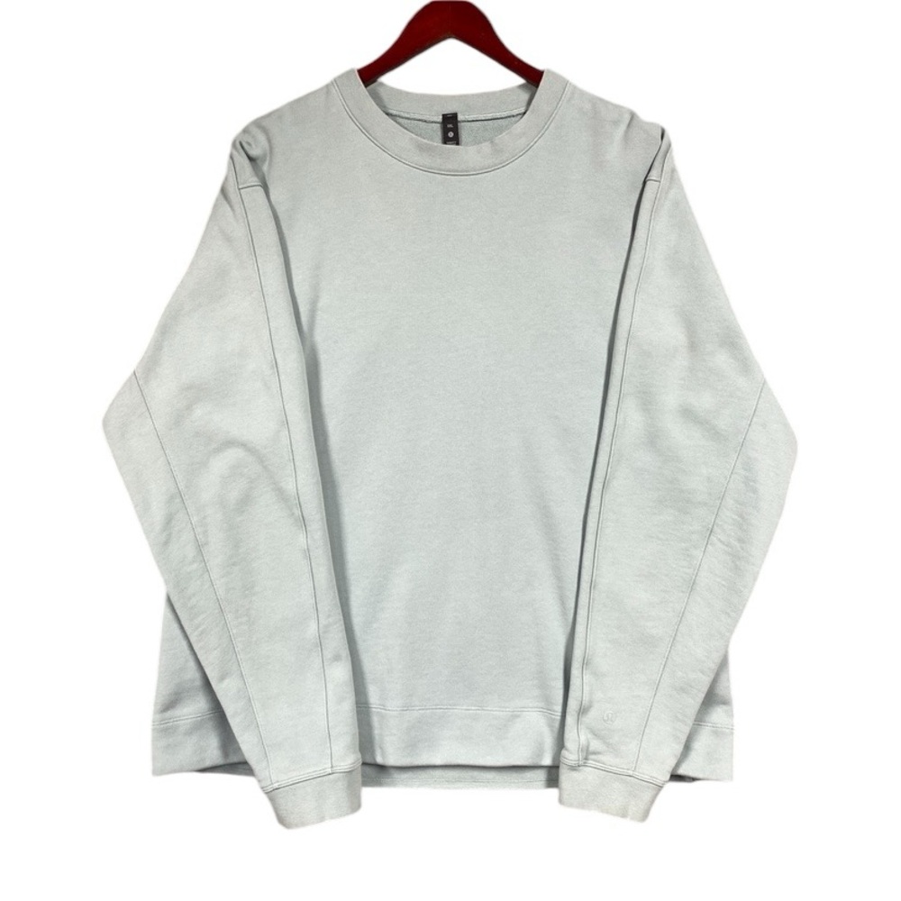 Lululemon French Terry Oversized Long Sleeve Crew Mens Size XXL Silver Blue